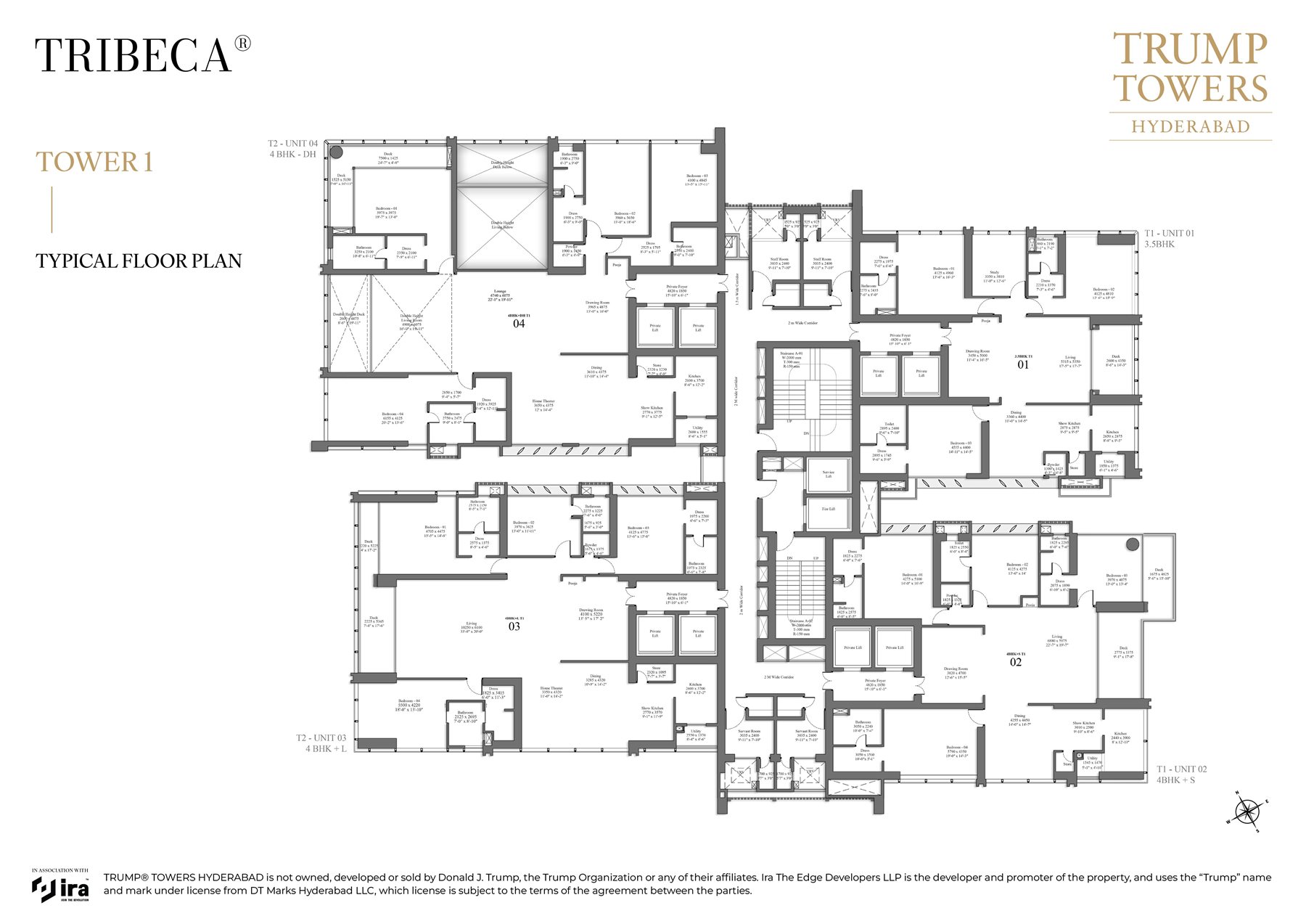 Tower 1 typical floor plan