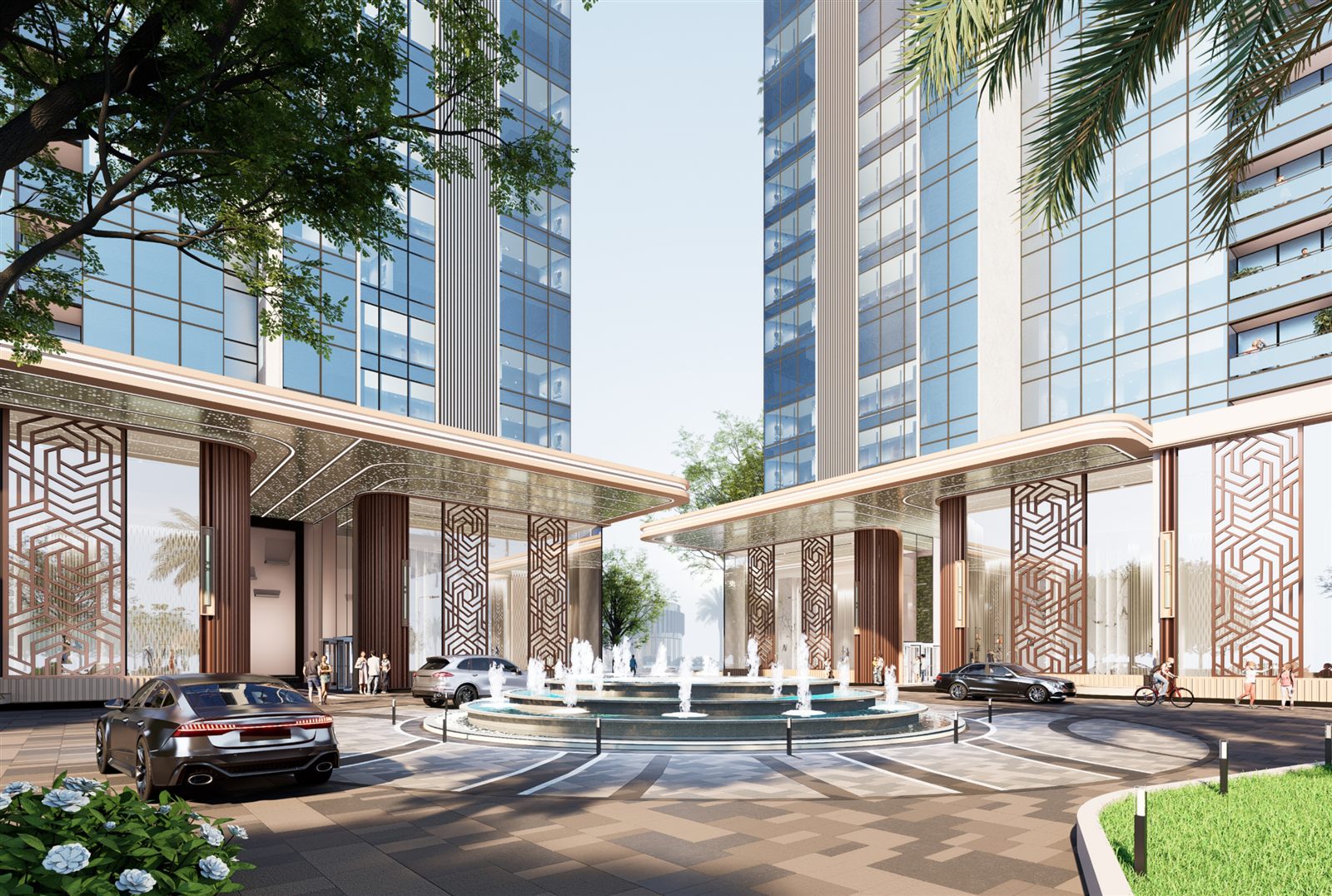 Entrance drop-off court