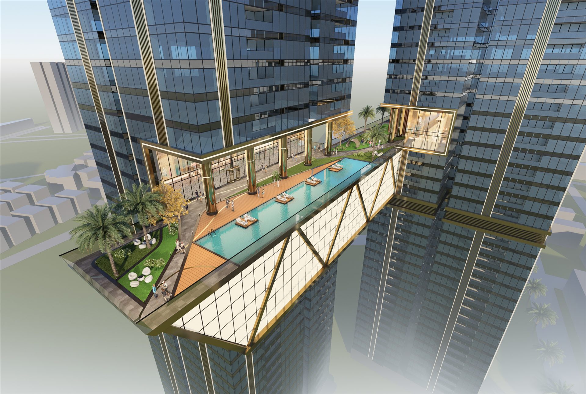 The Trump Club floating amenity deck, Trump Towers Hyderabad